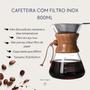 Imagem de Kit Barista Cafeteira Manual Filtro Inox + Conjunto de 6 Copos de Café