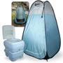 Imagem de Kit Barraca Banheiro Trocador de Roupa Pop Up 1,90 M + Vaso Sanitario Portatil Porta Potti 20l Nautika
