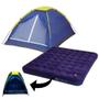 Imagem de Kit Barraca Camping Iglu 4 Pessoas + Colchao de Casal King Size com Inflador  Mor 