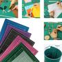 Imagem de Kit Base de Corte A4 30x22cm Multiuso Costura Artesanato Patchwork Desenho Jogo Estilete Precisão 13 Peças Regua Metal 30cm