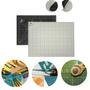 Imagem de Kit Base de Corte Placa Apoio para Mesa A2 45x60cm Tesoura de Titanium Régua Acrílico15x60cm Cortador de Tecidos e Papel 45mm