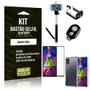 Imagem de Kit Bastão de Selfie Bluetooth Galaxy M51 +Capinha Anti Impacto +Película Vidro 3D - Armyshield