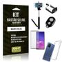 Imagem de Kit Bastão de Selfie Bluetooth Galaxy S10 Lite +Capinha Anti Impacto +Película Vidro 3D - Armyshield