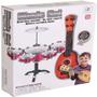 Imagem de Kit bateria 2 em 1 completo instrumento musical infantil com ukulele violao guitarra
