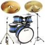 Imagem de Kit Bateria Completa Luen Infantil Acústica Pop Kids Azul