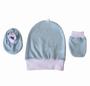 Imagem de Kit Bebê em Malha 100% algodão 3 pçs (Gorro, Pantufa e Luva) Recem Nascido Confecções Castelo