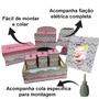 Imagem de Kit Bebe Higiene Decoração Nuvem Rosa Com Trio De Quadrinhos