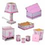 Imagem de Kit Bebê Higiene Mdf Urso Rosa 8 Peças Mdf + Nome