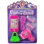 Imagem de Kit beleza infantil com celular + secador e acessorios fashion boutique 6 pecas