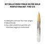 Imagem de Kit Belliz Enox Pinça Silver Gold Ponta Fina Ref. 1702 C/5