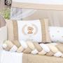Imagem de Kit Berço Americano Trançado Teddy 11 Pcs Protetor Bebe Quarto Decoração Enxoval Príncipe Princesa