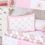 Imagem de Kit Berço Americano Ursinha Princesa Rosa Menina 12 peças com Saia berço