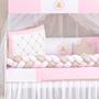 Imagem de Kit Berço Americano Ursinha Princesa Rosa Menina 12 peças com Saia berço