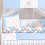 Imagem de Kit Berço Americano Ursinho Príncipe Azul Menino Realeza 12 peças com Saia berço e almofada