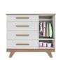 Imagem de Kit Berço Junior Cômoda e Guarda Roupa 4 Portas Retro Moveis Peroba MDF