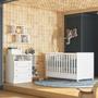 Imagem de Kit Berço Mini Cama Taís e Cômoda Infantil 3 Gavetas com Nicho Brilhar Q01 - ADJ Decor