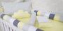 Imagem de kit berço rolinho 100% algodão poá cinza com amarelo