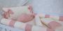 Imagem de kit berço rolinho menina rose, salmão e palha 100% algodão