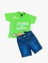 Imagem de Kit Bermuda Jeans Infantil + Camiseta Menino 