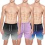 Imagem de Kit Bermuda Masculina C/ 3 Peças Tactel Shorts Surf e Treino