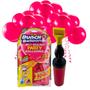 Imagem de Kit Bexigas Balões Colorida Rosa Bebê 11 Polegadas com 24 Unidades Bico Anti Vazamento + Inflador Manual