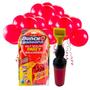 Imagem de Kit Bexigas Balões Colorida Vermelha Lisa 11 Polegadas Com 24 Unidades Bico Anti Vazamento + Inflador Manual