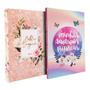 Imagem de Kit Bíblia Sagrada NVI Capa Dura Flores Rosa + Caderno Anotações Bíblicas Borboleta