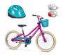 Imagem de Kit Bicicleta Infantil Aro 20 Lovely + Capacete Nathor Turquesa + Sinalizador LED