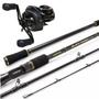 Imagem de Kit Black Tamba Vara 2,40m 60LB Carretilha Black Tamba BG