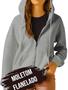 Imagem de Kit Blusa de frio Moletom ABERTO JAQUETA com capuz + TOUCA POMPOM Flanelado Corrida Yoga Feminina 835