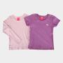 Imagem de Kit Blusa Infantil Kely & Kety Basic Manga Longa e Curta Menina - 2 Peças