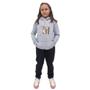 Imagem de Kit Blusa Moletom Menina Infantil Canguru Com Calça de Frio Lisa Para Escola Passeio Moda Inverno