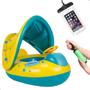 Imagem de Kit Boia Inflável Infantil Com Volante + Capa à Prova dÁgua para Celular + Bombinha Manual