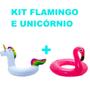 Imagem de Kit Boias 120 cm Infláveis Para Praia Unicórnio e Flamingo