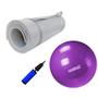 Imagem de Kit Bola 55cm Pilates + Colchonete Tapete Eva Cinza 10mm  Mandiali 