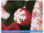 Imagem de Kit Bola de Natal Vermelha e Branca com Glitter