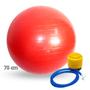 Imagem de Kit bola pilates vermelha bomba se exercite sem sair de casa