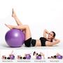 Imagem de Kit Bola Pilates Yoga 55cm + Faixa Elástica para Fisioterapia Thera Band