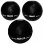 Imagem de Kit Bola Slam Ball com 6 Kg + 8 Kg + 10 Kg Preta  Liveup Sports 