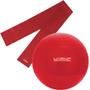 Imagem de Kit Bola Suica 45 Cm + Faixa Elastica Intensidade Leve Vermelha  Liveup Sports 