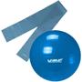Imagem de Kit Bola Suica 65 Cm + Faixa Elastica Intensidade Forte Azul  Liveup Sports 