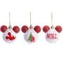 Imagem de KIt Bolas de Natal Disney Mickey - Sortido - Vermelho e Branco - 10 cm  - 2 unidades - Cromus - Rizzo