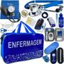 Imagem de Kit Bolsa Cores Aparelho Pressao Esfigmomanometro Medidor de Glicose Completo Enfermagem Incoterm