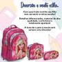 Imagem de Kit Bolsa Escolar Feminina Barbie Costas Passeio Creche