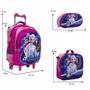 Imagem de Kit Bolsa Escolar Feminina Rodinhas Frozen 3D Personagens