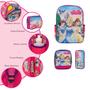 Imagem de Kit Bolsa Escolar Infantil Princesas Creche Passeio Cor Rosa