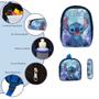 Imagem de Kit Bolsa Escolar Infantil Stitch Passeio Creche Costas