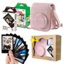Imagem de Kit Bolsa Instax Mini Rosa Com Caixa De Presente + 20 Fotos + Filme Black