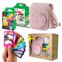 Imagem de Kit Bolsa Instax Mini Rosa Com Caixa De Presente + 20 Fotos + Filme Rainbow