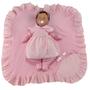 Imagem de Kit bolsa maternidade 3 peças chevron rosa + saída maternidade